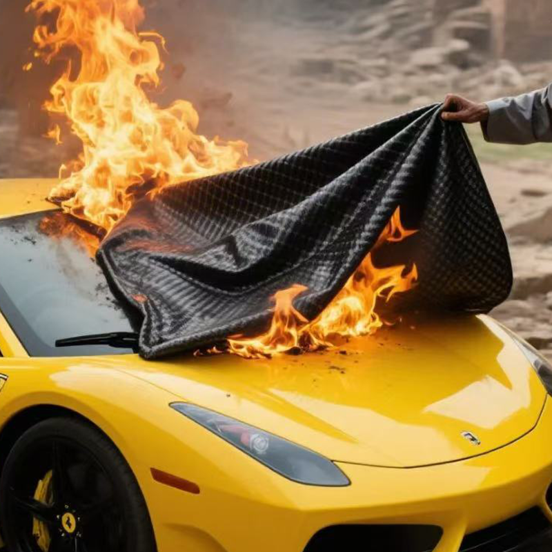 Fire Blanket Car Fire Forms Isolation Barriers To Block Oxygen And Slow Down Flame Spread For Effective Ev Fire Safety Protection